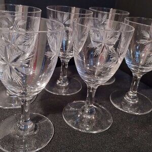 (MCM) Sunburst/Atomic Starburst Glassware 2 oz (6 piece set)